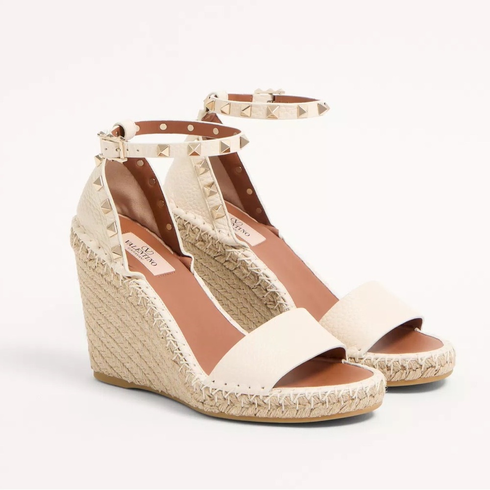 Valentino Garavani Double Rockstud Wedge Calfskin 105 MM - size 38/8